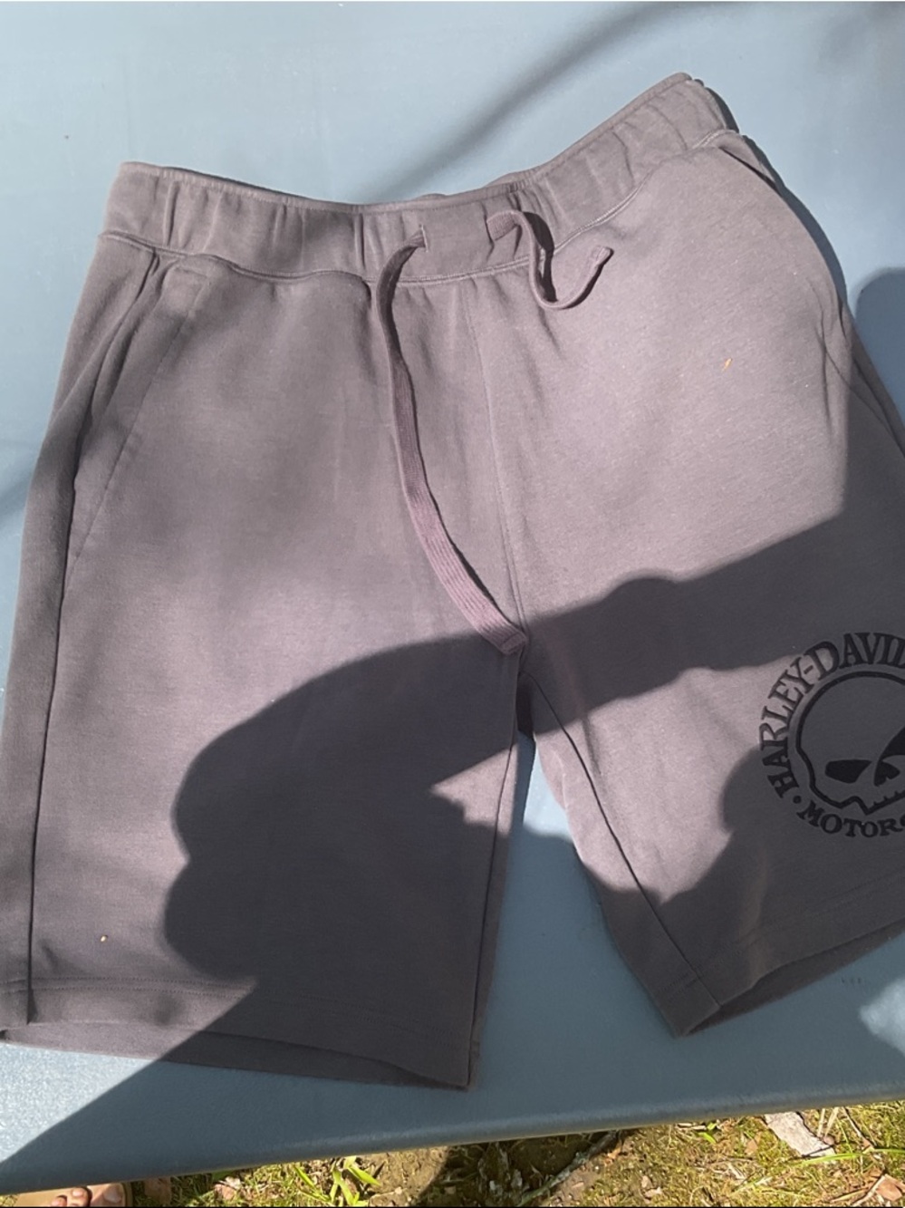 Harley-Davidson Mauve Gray Drawstring Cotton Shorts